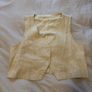 OAK + FORT Beige Buttoned Vest Top